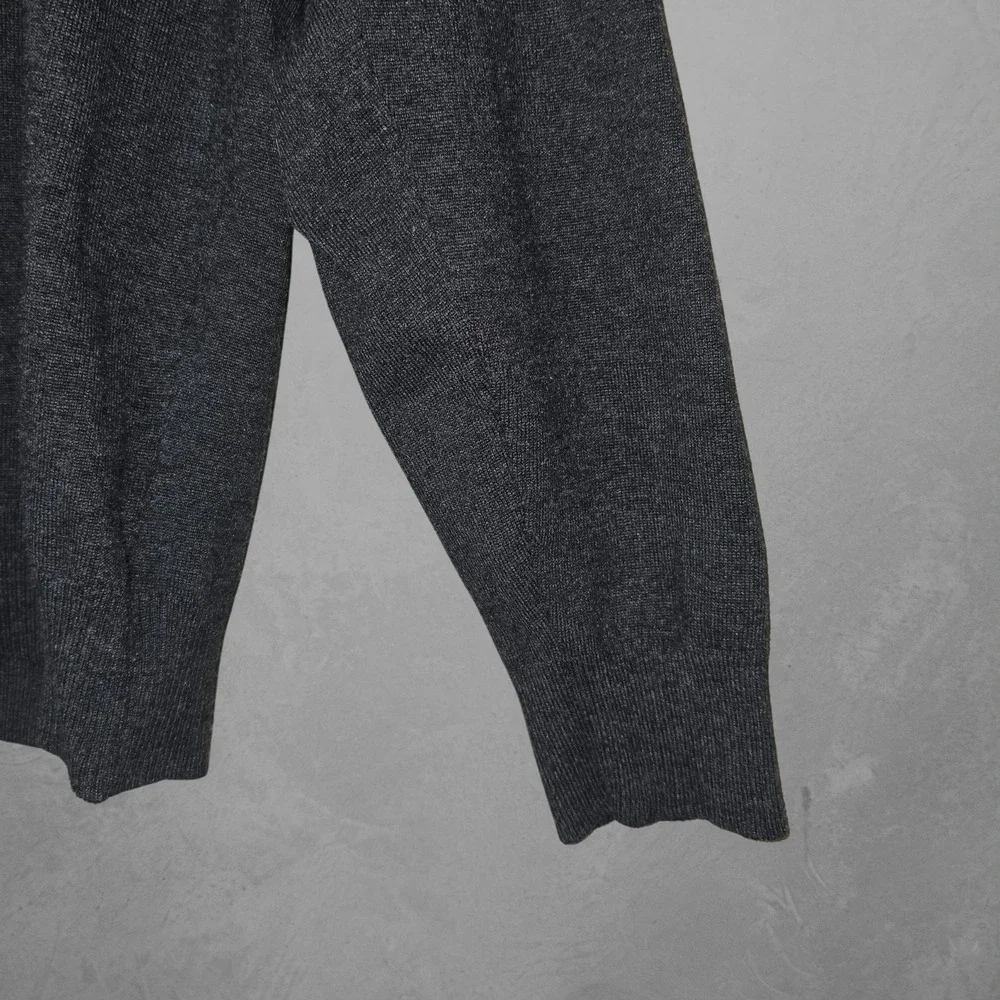 U.S. Polo Assn Mens Medium‎ Charcoal Gray Sweater Quarter Zip Pullover Mock Neck